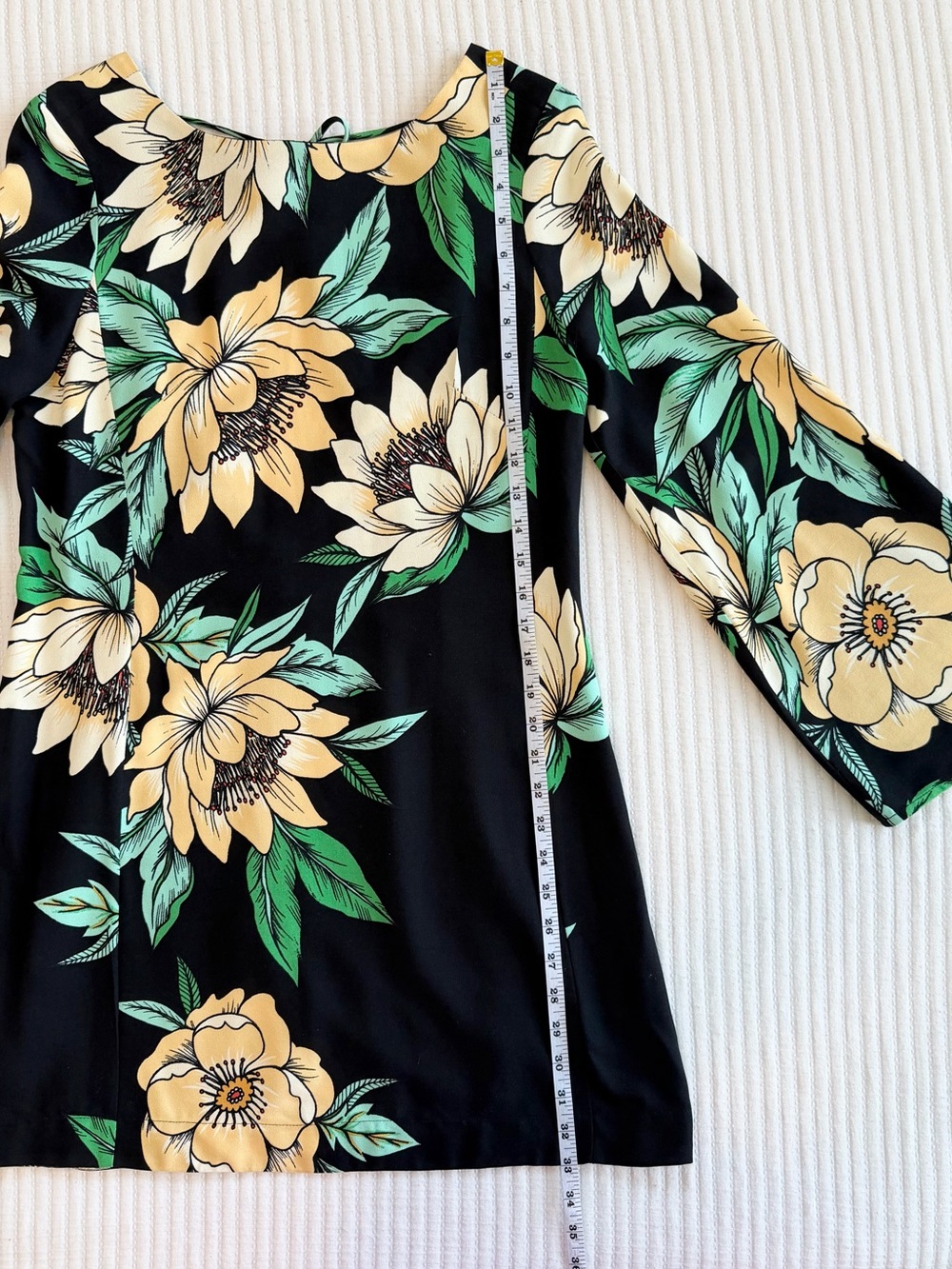 FARM Rio Long Bell Sleeve Mini Dress with Low Tie Back in Tropical Floral Print - Picture 14 of 14